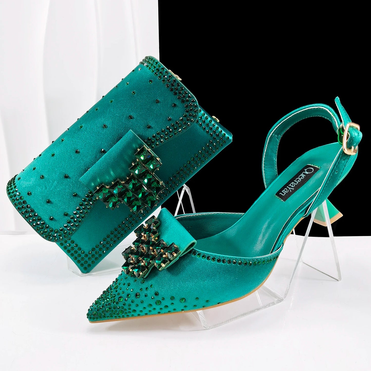Doershow   New Arrival African Wedding Shoes and Bag Set WINE Color Italian Shoes with Matching Bags Nigerian lady party SK1-1
