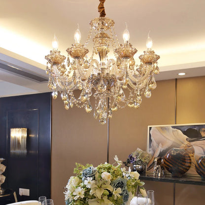 Luxury Living Room Decorate LED Ceiling Pendant Lights Indoor Hanging Lights Fixture Home Crystal Chandeliers Villa Lighting