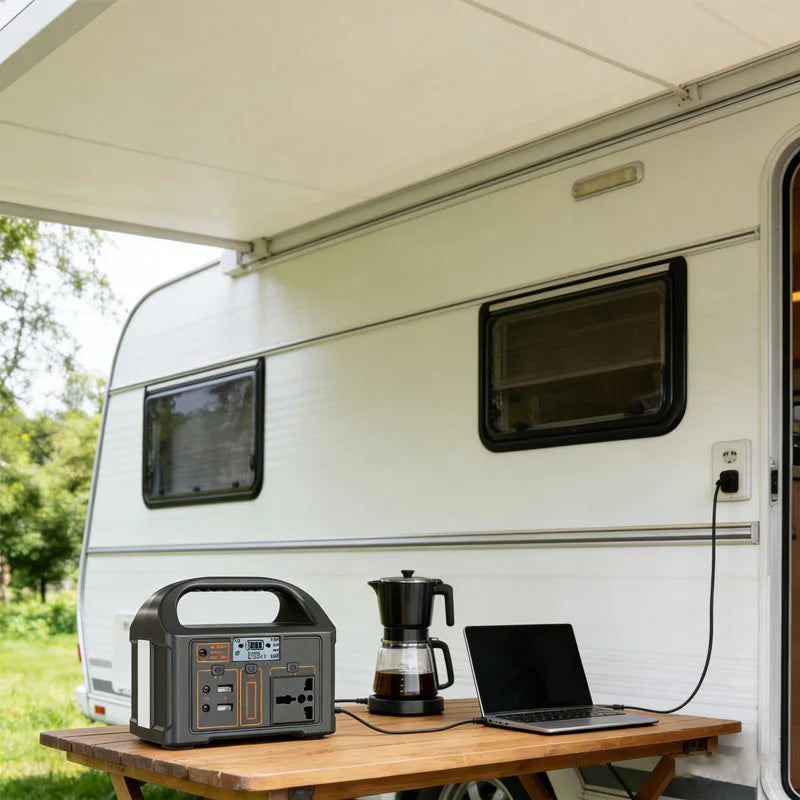 Portable Solar Power Station 500W 460Wh 300W, LiFePO4 Battery 220V EU Outdoor, BMS Storage System, Power Bank and UPS Function