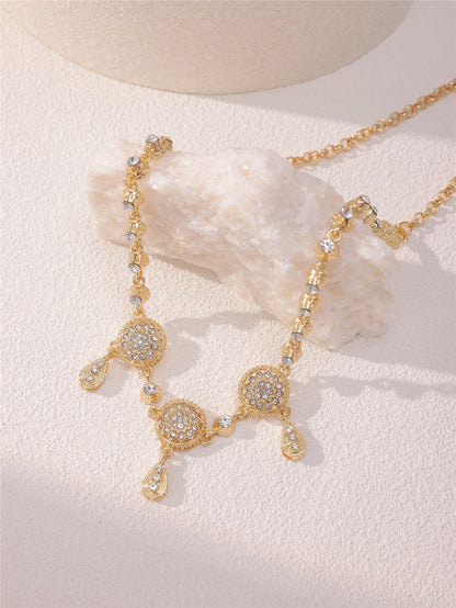 Moroccon Style Inlaid Rhinestone Design Necklace Plus Earring Set To Meet A Variety Of Occasions To Wear Jewelry