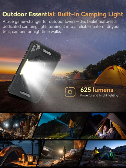 Android Tablet Cubot TAB KingKong Mini, 10200mAh Mega Battery 16GB(6+10),128GB, Camping Light, 8.68-inch Screen, 48MP Camera,GPS