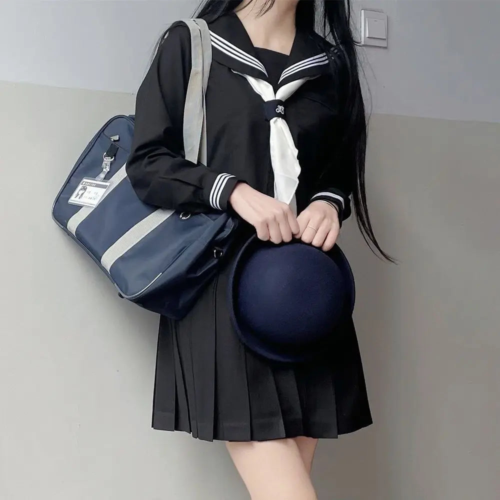 Japanese School Uniform Girls Plus Size Jk Suit Plus size Basic Sailor Uniform Women Long Sleeve Suit