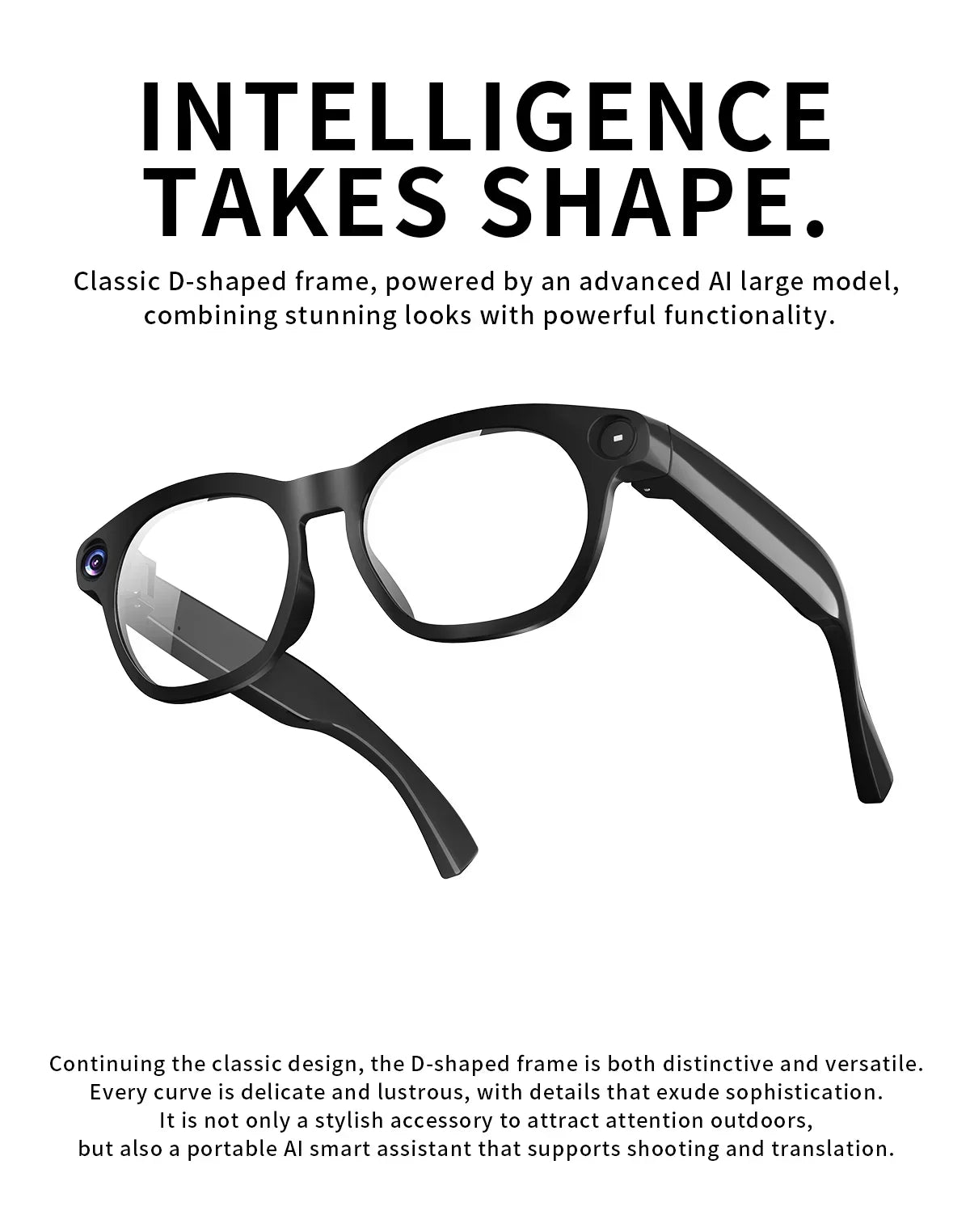 2026 Smart Glasses 8 Megapixel HD Supports Live Broadcast Shooting And Recording Audio And Video Call Translation Smart Glasses