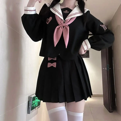 JK Korean uniform suit Japanese student pleated skirt college style school outfits women Sailor outfit cosplay uniform japanese
