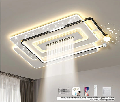 LED Ceiling Light with Spotlights Dimmable Remote Control Modern Living Room Lamp Fandelier Chandelier Smart Lighting