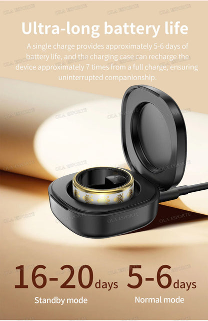 2026 Smart Ring Blood Oxygen Heart Rate Sleep Monitoring Smart Ring IP68 & 5ATM Waterproof Multi-sport Modes Smartring Man Women