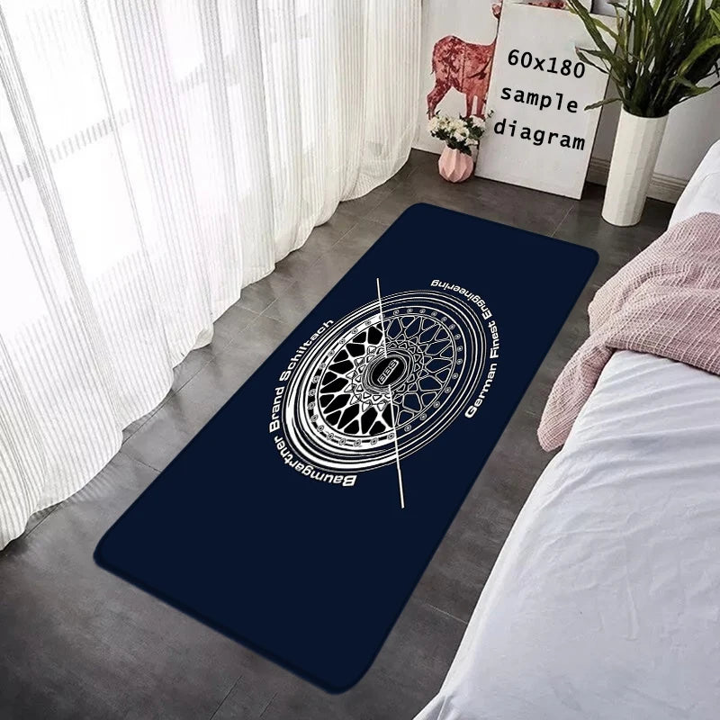 House Entrance Doormat BBS Wheel HubHallway Carpet Living Room Rugs Foot Carpets Bathroom Rug Floor Mats Non-slip Home Decor