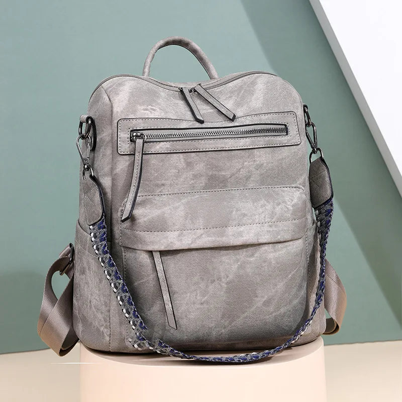 Trendy Women's Backpack Soft Leather Versatile Shoulder Crossbody Bag Large Capacity Travel Backpack Designer Luxury Storage Bag