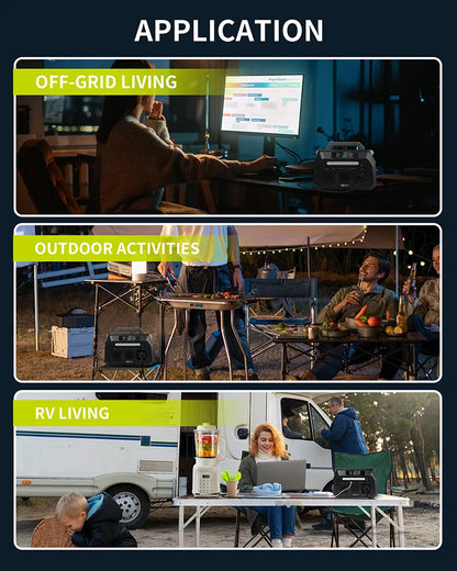 IEE P800 Portable Power Station, 512Wh LiFePO4 generator,1600W Peak Solar Generators, 800 wat power source,2x800W AC Outlets Lightweight & Quiet Solar Generator for Camping, Home Emergency, RV & Outdoor Travel