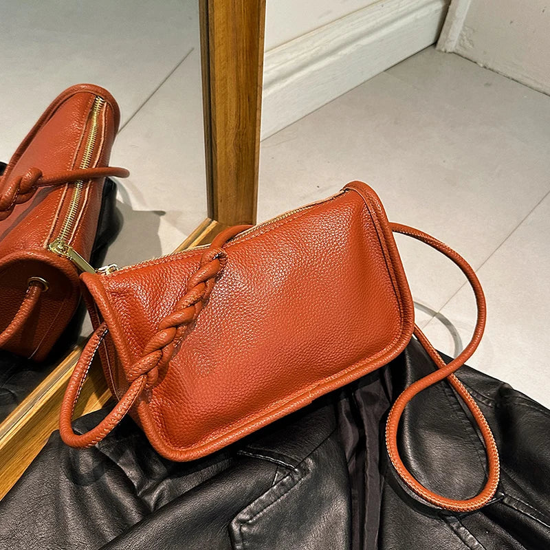 100%Real Cowhide Genuine Leather Sac Fashion Women Crossbody Bags For Ladies New High Capacity Shoulder Bag Handbag Female Purse