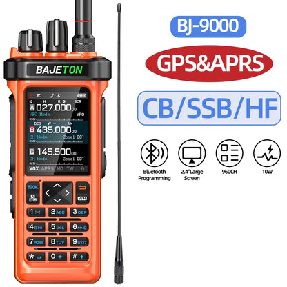 BAJETON BJ-9000 Walkie Talkie Bluetooth Programming GPS APRS 10W CB/SSB/HF Wireless Copy Frequency For RT-950PRO RT-950 Radio