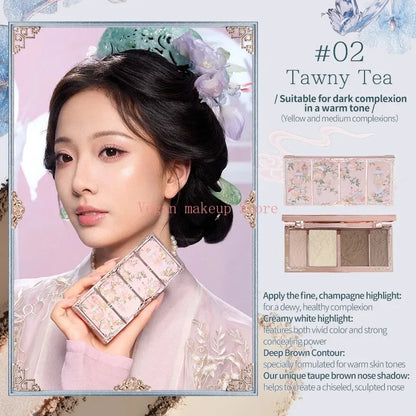 Flower Knows Set Midsummer Fairytales Make up Gift Box Eye Brow Palette Powder Blusher Eyebrow Concealer Lipgloss For Women
