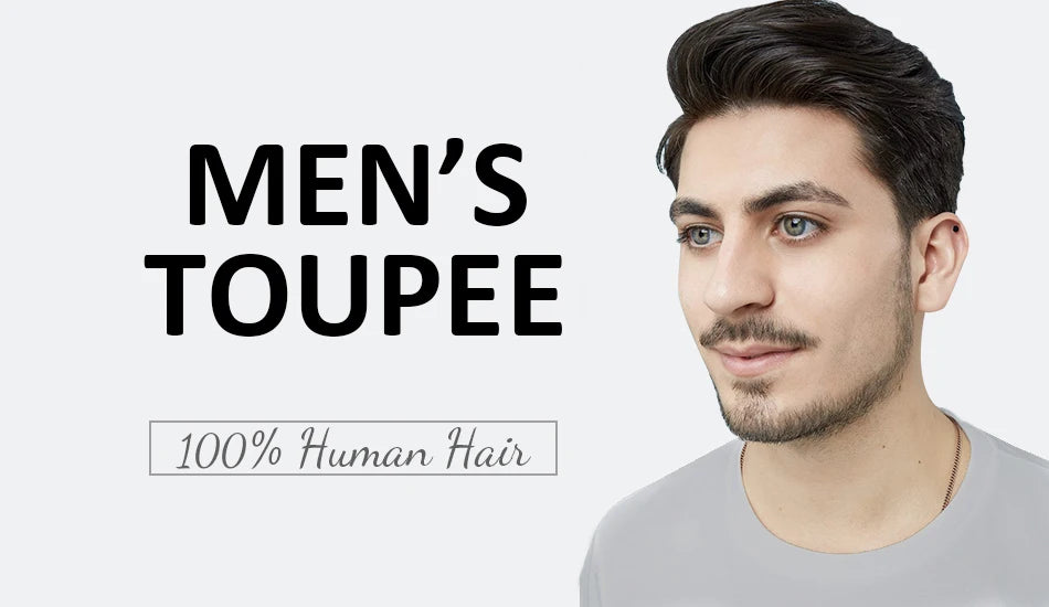Swiss Lace Front Men Toupee Real Human Hair Wigs Lace PU Men's Capillary Prosthesis Durable Man Wig Natural Human System Toppers