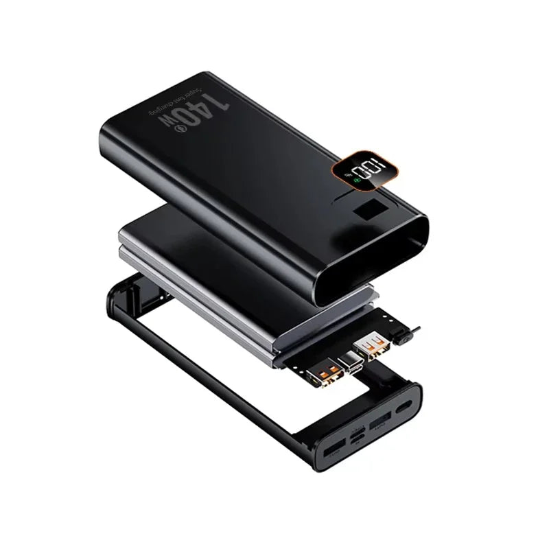 Lenovo 140W Super Fast Charging 2026 Ultra Capacity CCC Portable Charger Power Bank For IPhone Samsung 500000mAh