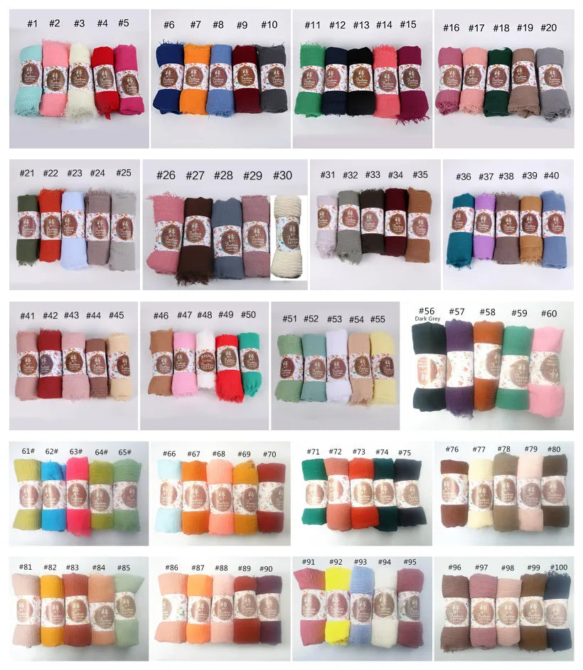 12pcs/lot Plain Wrinkle Wrap Cotton Viscose Long Shawl Scarf Women Crinkle Hijab Shawl Muslim Head Hijab scarf wholesale