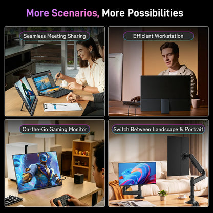 16 Inch 2K 120Hz OLED Monitor 2048×1280 100% Color Gamut VESA Mount External Screen for Laptop PS5 Switch Game Design Office