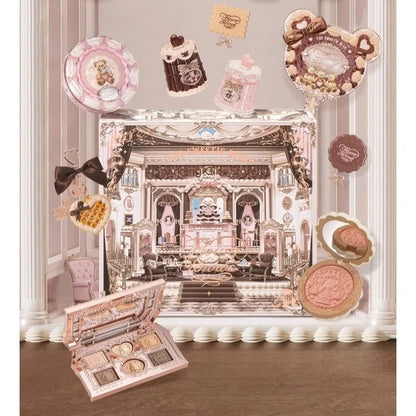 Flower Knows The Sweetie Bear 12 Parts Makeup Gift  Lip Glaze Blush Eye Shadow Concealer set Box