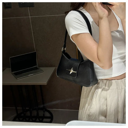 Silver Shoulder Bags for Women 2024 Classic Y2K Small Purse Glossy PU Leather Luxury Brand Female Underarm Handbags Daily Bag