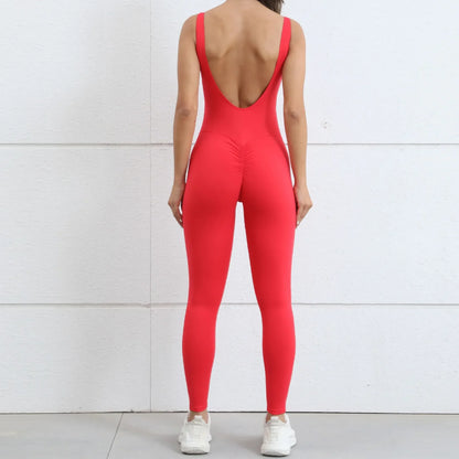 Gym Jumpsuit Woman Padding Sports Overalls for Women Push Up Rompers for Woman Clothes Monos Mujer Gray Coffee Navy Black Red