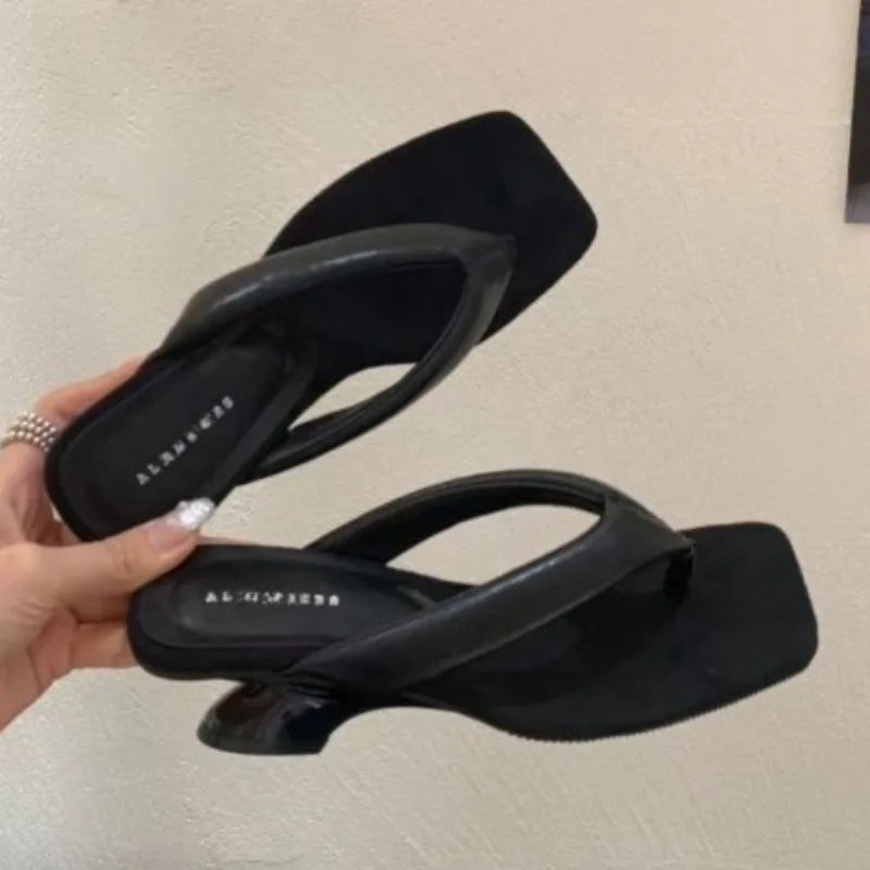 Mid Heels Women Flip Flops Fashion Wedges Woman Slippers New Shoes Elegant Sandals Casual Pumps Dress Luxury Zapatos Mujer