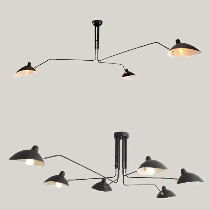 Industry Ceiling Lamp Nordic Black Spider Light Led Iron Black Ceiling Light for Home Decor Living Room Led Chandeliers Lights