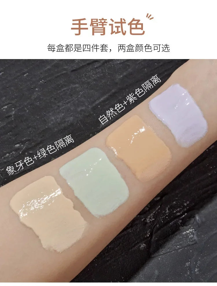4pcs Make Up Set Initial Beauty Skin Makeup Primer Moisturizing Oil Control 3-in-1 Setting Powder Cosmetics Wholesale Christmas