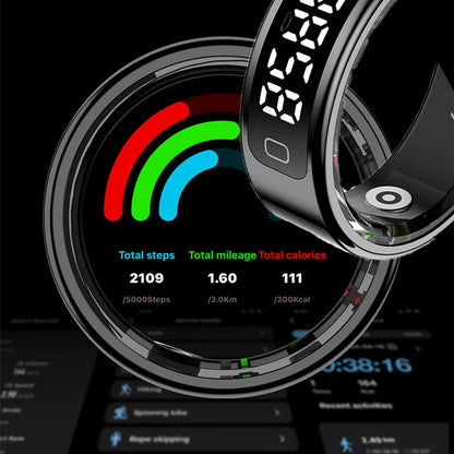2026 R11C Smart Ring Men Women LED Display Screen Health Ring Heart Rate Sleep Monitor Waterproof Smartring for Android IOS
