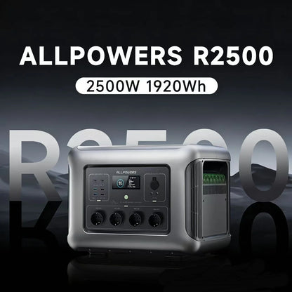 ALLPOWERS R2500 Solar Generator 2500W (4000W Peak) 1920Wh LiFePO4 Portable Power Station & SP027 100W Solar panel for Camping RV