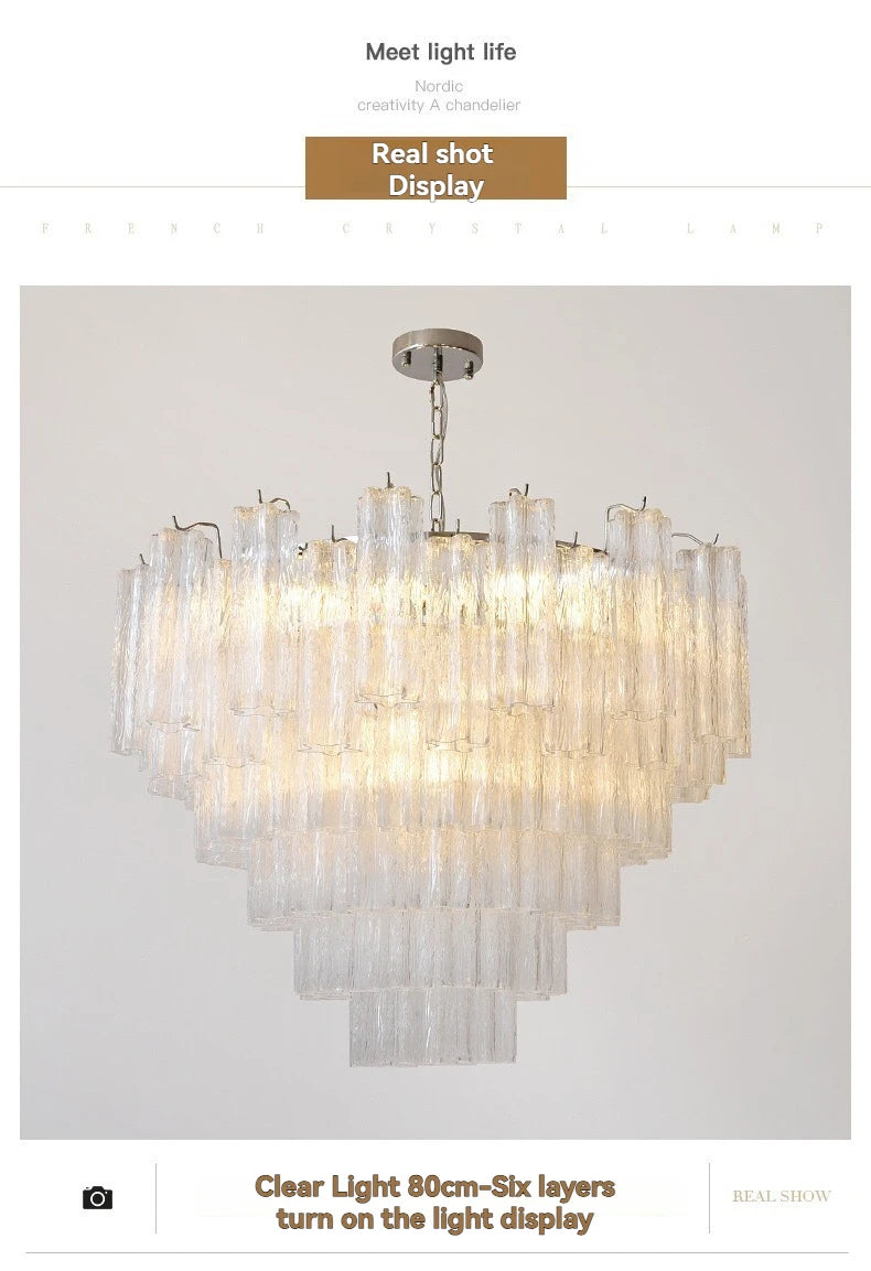 Designer Murano Ceiling Chandeliers Pink Colorful Glass LED Hanging Pendant Lights for Living Dining Room Bar Villa Art Lighting