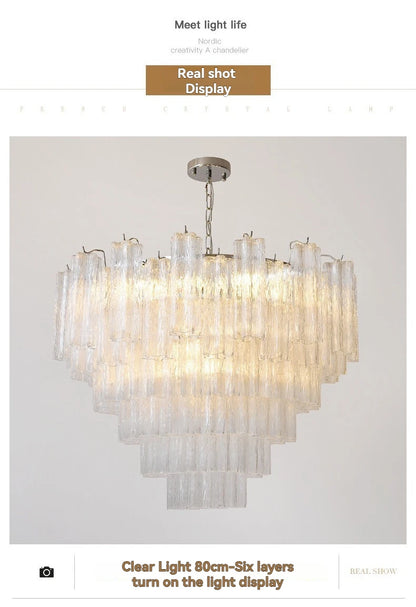 Designer Murano Ceiling Chandeliers Pink Colorful Glass LED Hanging Pendant Lights for Living Dining Room Bar Villa Art Lighting