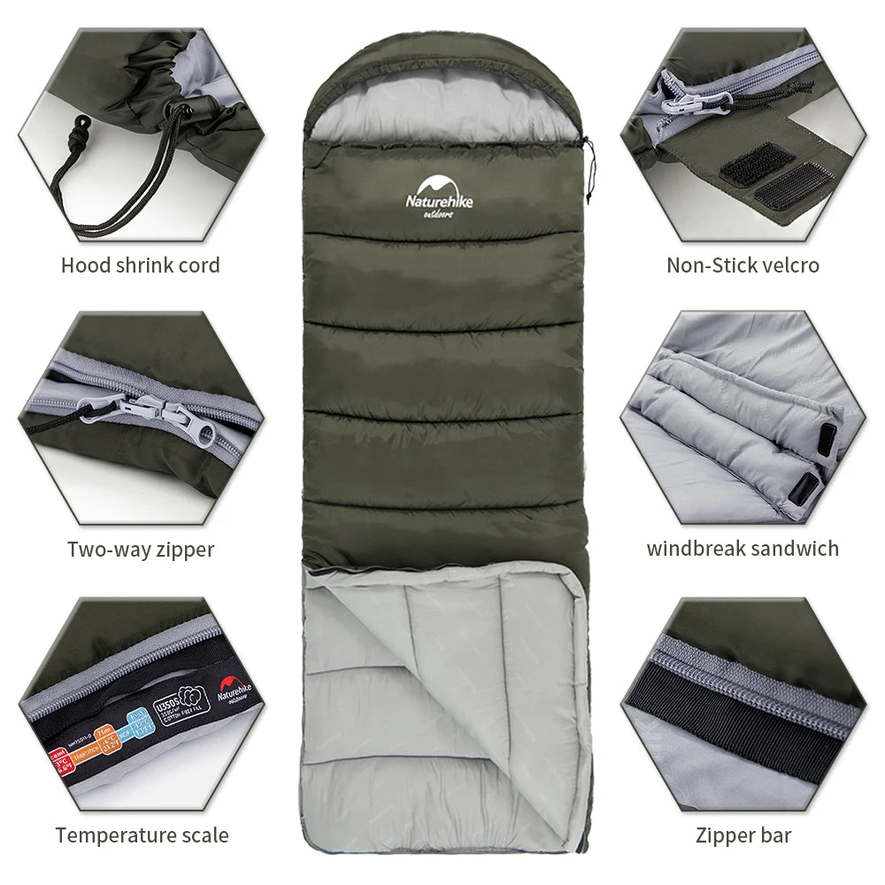 Naturehike Sleeping Bag Ultralight Winter Sleeping Bag Lightweight Waterproof Sleeping Bag Outdoor Camping Sleeping Bag