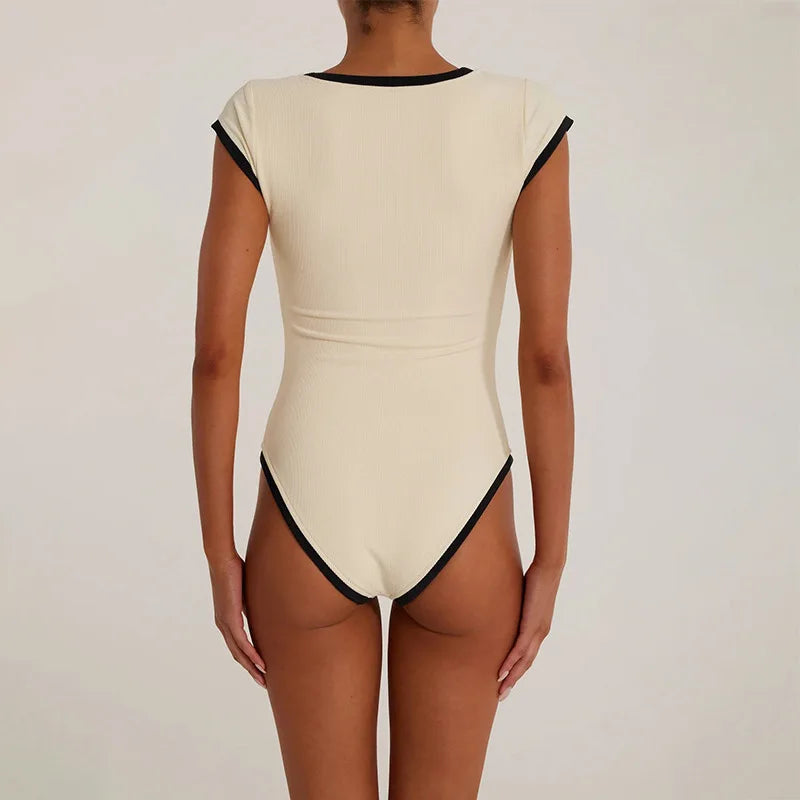 Bikini One Piece Swimsuit 2026 Vintage Retro Swimwear Women Swimsuit Zip Up Bathing Suit Beachwear Monokini Female Swimming Suit