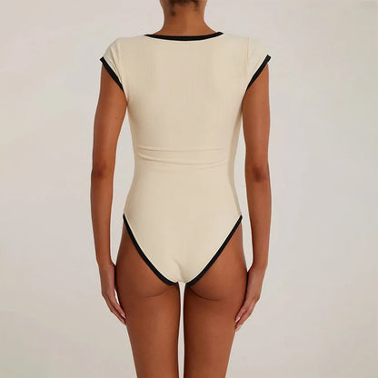 Bikini One Piece Swimsuit 2026 Vintage Retro Swimwear Women Swimsuit Zip Up Bathing Suit Beachwear Monokini Female Swimming Suit