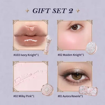 Flowerknows Gift Box Makeup Set Little Angel Full Box Lip Glaze Blusher Shell Jewelry Flower Know Birthday Gift Kit