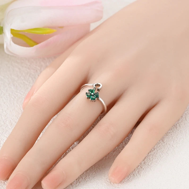 Rings Hot Sales 925 Sterling Silver Love Heart Sun Moon Star Iris Adjustable Rings For Women Wedding Birthday Party Jewelry Gift