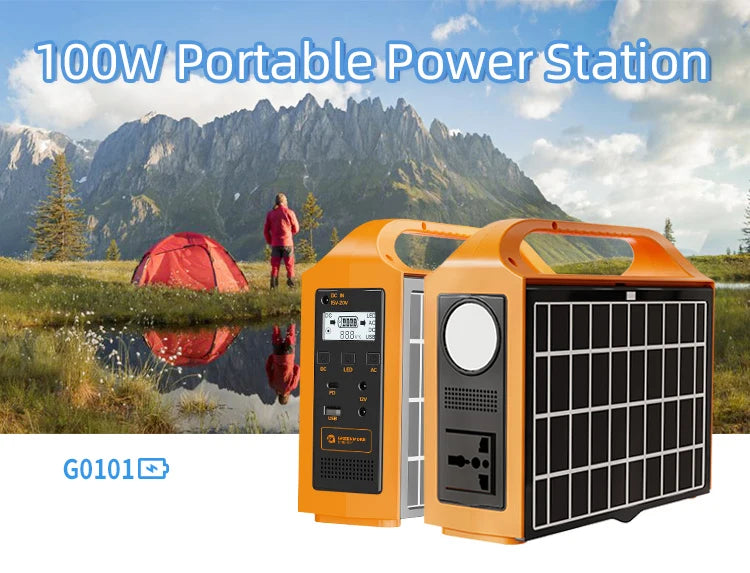 All in One Solar Power Station 100W Generador Solar Outdoor Camping Emergency Mini Portable Power Station with Solar Panels