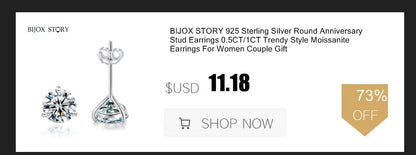 BIJOX STORY 1 CT Moissanite Pendant For Women Simulated Diamond Necklace S925 Sterling Silver Jewelry Girl Valentine's Day Gift