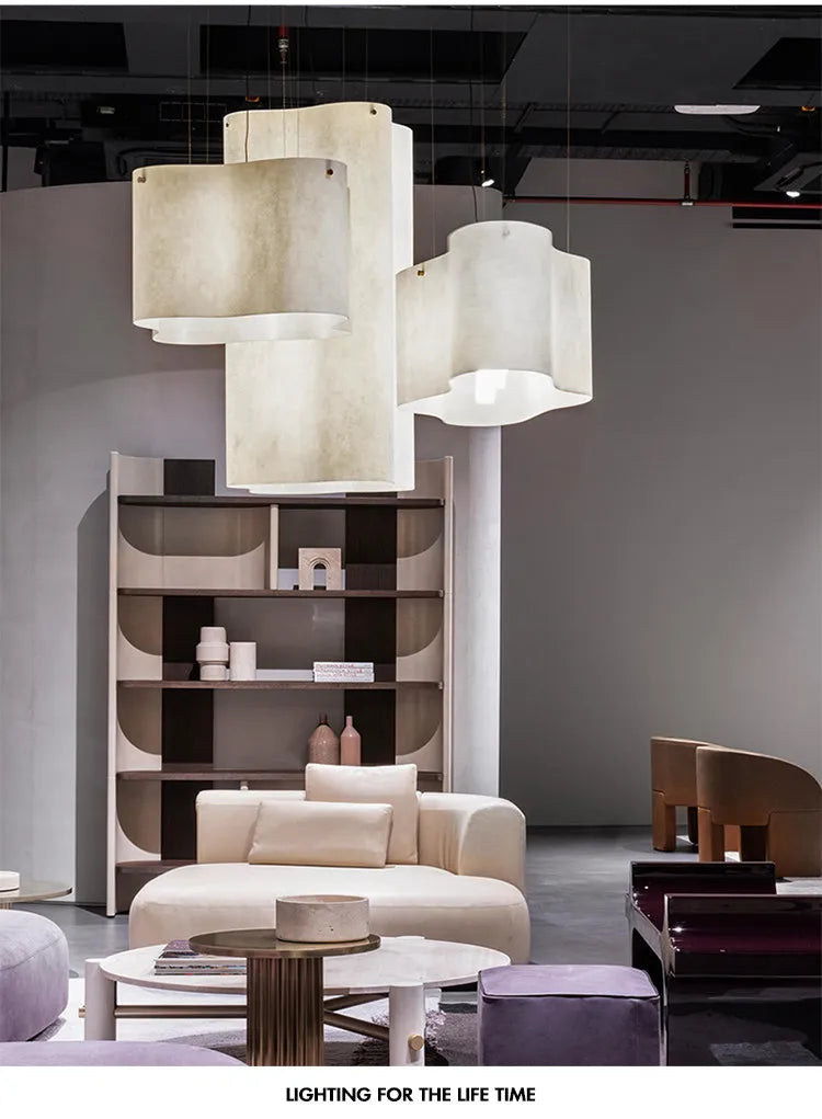 Designer Cloud Pendant Light for High Ceiling Lobby Wabi Sabi LED Hanging Chandelier For Parlor Restaurant Hotel Project Lights