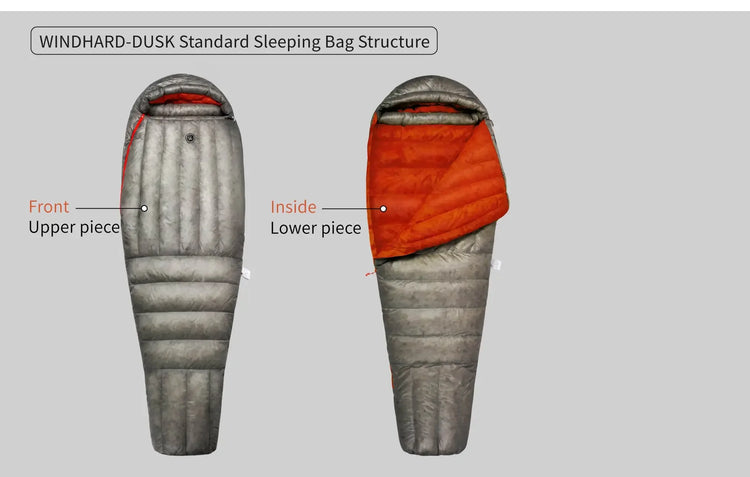 AEGISMAX Wind Hard Dusk Upgrade Ultralight Down Sleeping Bag 7D Nylon DWR 800FP Waterproof Outdoor Hiking Down Pro Sleeping Bag