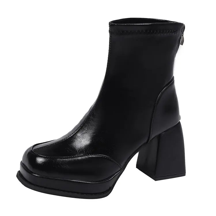 High Heels Women's Ankle Boots Designer Chunky Fashion Shoes 2025 New Winter Elegant Short Boots Dress Pumps Mujer Zapatillas