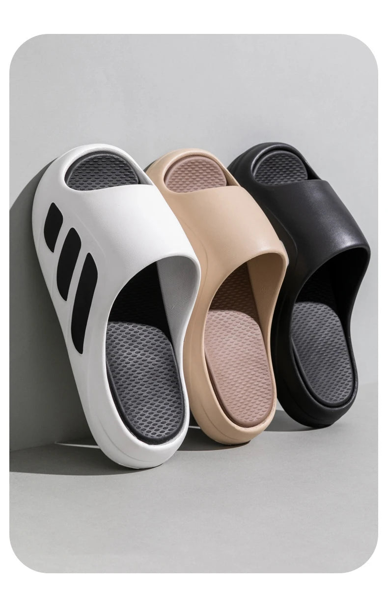 New Men Slippers Slides with a Sense High Aesthetic Value External Wear Anti Slip Thick Bottom, Beach Cool Slippers for Men