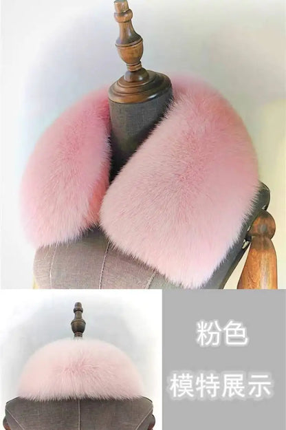 Natural Fox Fur Collar Removable Real Fur Square Collar for Coat Fashion Accessory for Women down Jacket Large Scarf Scarves