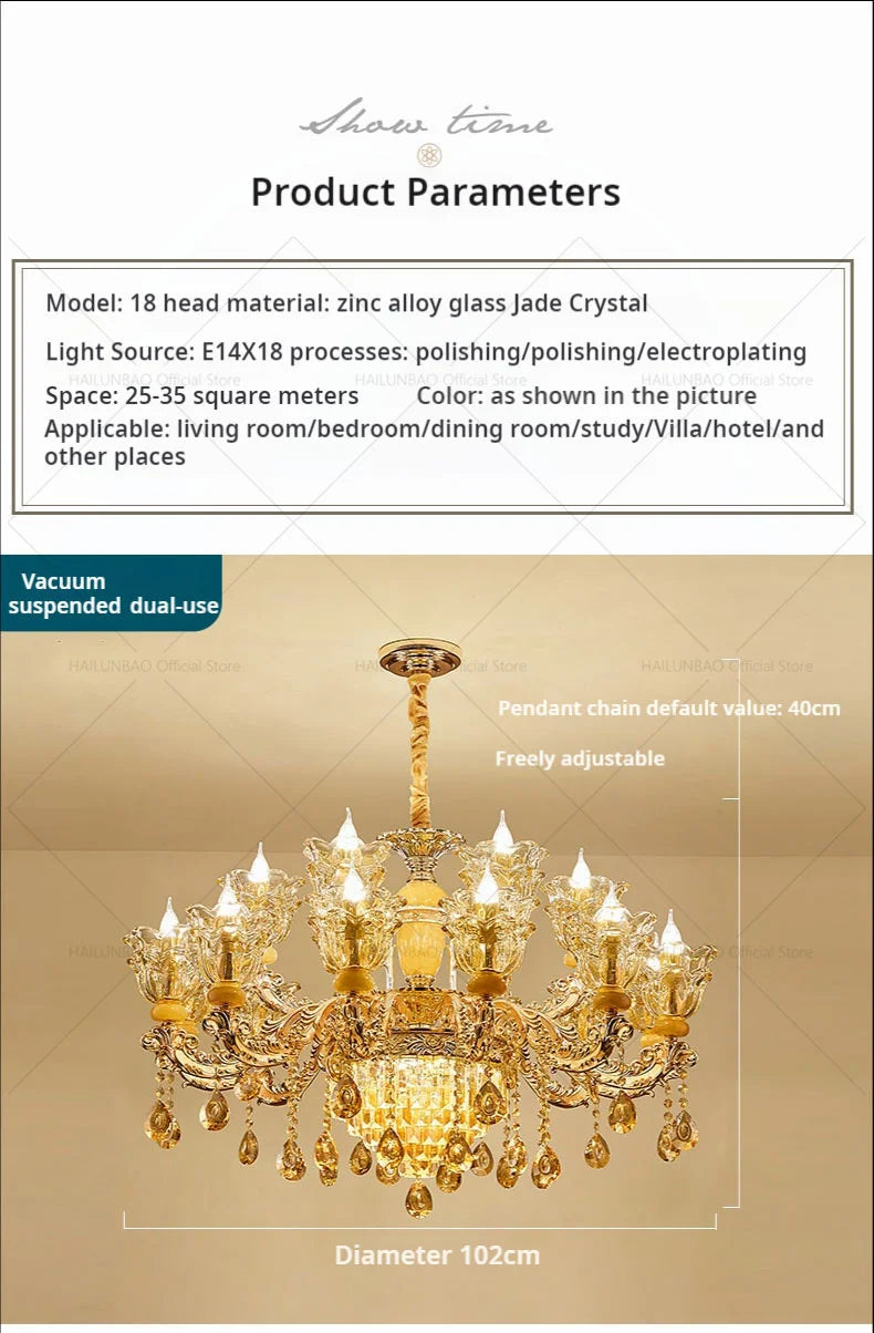 Postmodern Chandelier Living Room Lights European Dining Room Bedroom Home Master Luxury Atmospheric Lamps Villa Crystal Lamps