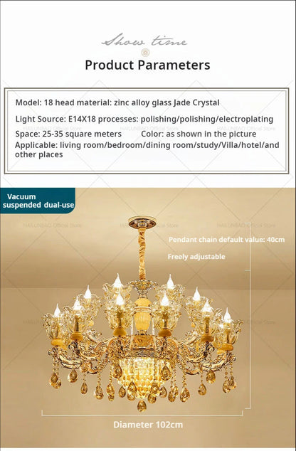 Postmodern Chandelier Living Room Lights European Dining Room Bedroom Home Master Luxury Atmospheric Lamps Villa Crystal Lamps
