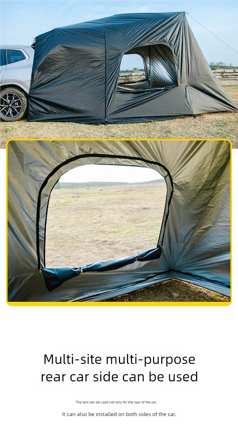 Universal SUV Camping Tent with Spacious Awning Waterproof Car Tent Easy Setup for Backpacking Traveling Outdoors Car Tail Tent