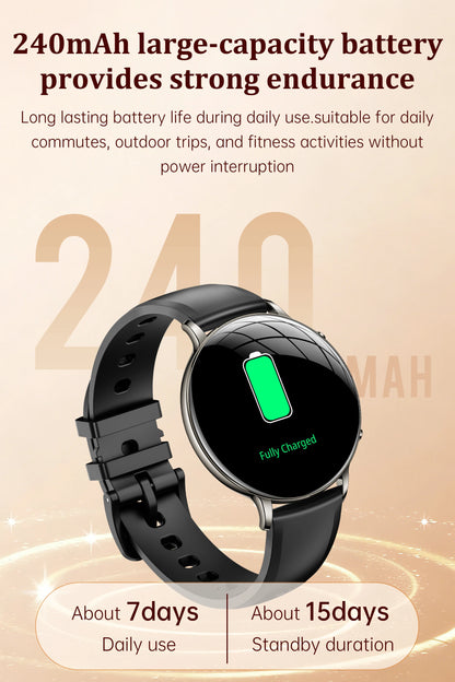 2026 durable women's new smartwatch with 1.32-inch AMOLED screen, language assistant, sports and health functions, women's watch