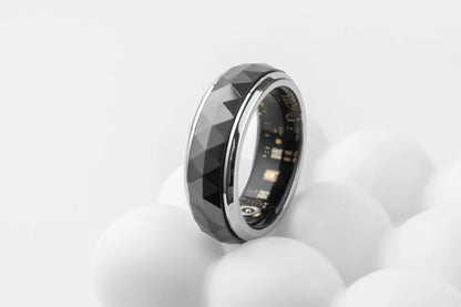 COLMI R11 Ceramic Smart Ring for Men, Fidget Spinner Anxiety Relieve Ring with Charging Case, Health Monitor, 5ATM Waterproof