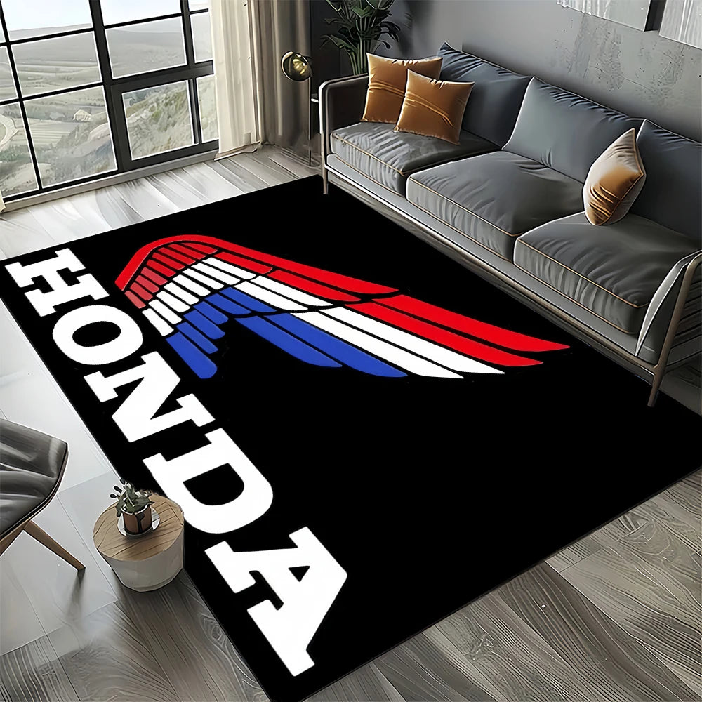 Racing Car H-HONDA HRC Motorcycle Carpet Rug for Living Room Bedroom Home Sofa Decoration,Kids Area Rug Non-slip Floor Mat Gift