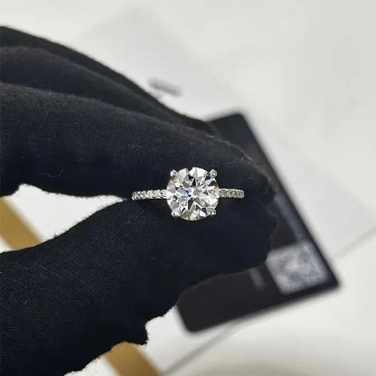 AETEEY 1CT - 3CT Real Moissanite D Color Four Prong Ring 925 Sterling Silver Fine Jewelry Wedding Gift for Women RI027