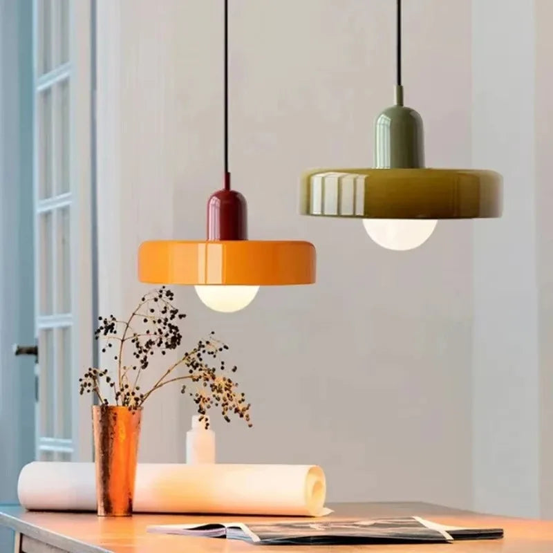 Nordic Retro Glass Pendant Lamps Indoor E27 LED Chandelier Living Room Dining Room Bedroom Kitchen Decorative lights Fixture